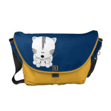 White Tiger Cub Rickshaw Messenger Bag