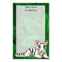 White Tiger Cub Stationery