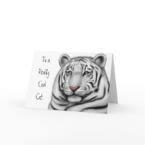 White Tiger Happy Birthday Card