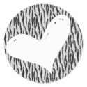 White Tiger Heart Sticker sticker