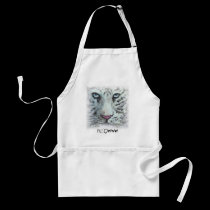 white tiger, meowww, apron