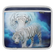White Tiger Moon Art iPad Sleeve