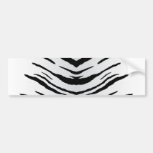 White Tiger or Zebra Striped Bumper Sticker