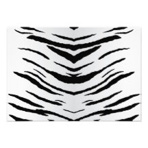 White Tiger or Zebra Striped Custom Announcements
