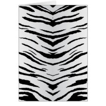 White Tiger or Zebra Striped Greeting Cards