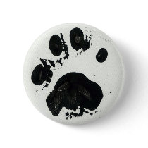 White Tiger Paw Print Button