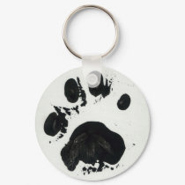White Tiger Paw Print Keychain