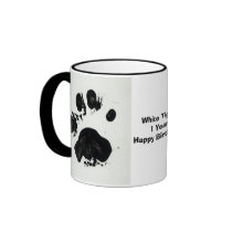 White Tiger Paw Print Mug