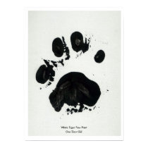 White Tiger Paw Print Poster