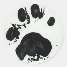 White Tiger Paw Print Sticker (Small)