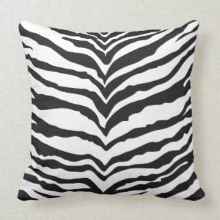 White Tiger Print Pillow