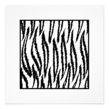 White Tiger Print. Tiger Pattern. Invitation
