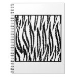 White Tiger Print. Tiger Pattern. Note Book