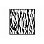 White Tiger Print. Tiger Pattern. Postcard