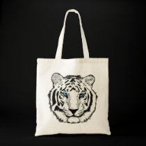 White Tiger reusable canvas shopping bag bags