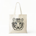White Tiger reusable canvas shopping bag