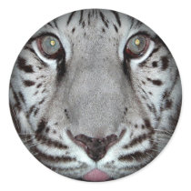 White Tiger Round Stickers