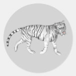 White Tiger Round Stickers