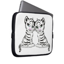 White Tiger Twins Computer Sleeve