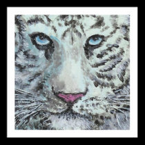 white tiger with border posters by yioryia white tiger with border posters