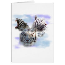 White Tigers Greeting Cards