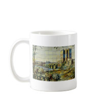 white Tile showing Cordoba scene, Plaza Santa Ana, Coffee Mug