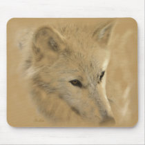 White Timber Wolf Mousepad