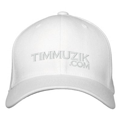 White TIMMUZIK.COM Flexfit Cap Embroidered Hats