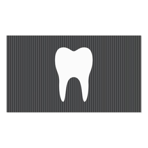 White tooth gray texture minimalist dentist dental business card (front side)