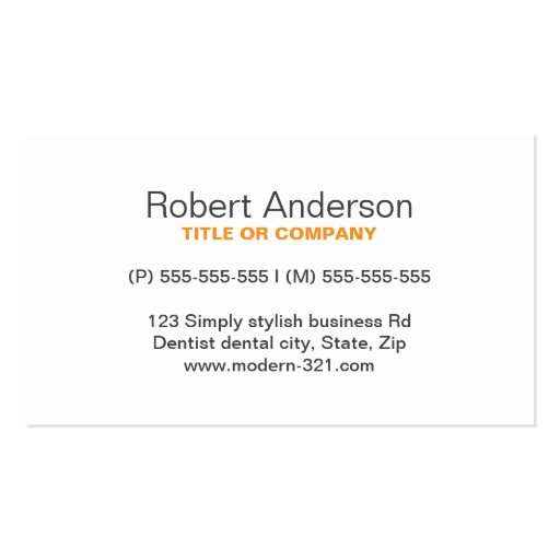 White tooth gray texture minimalist dentist dental business card templates (back side)