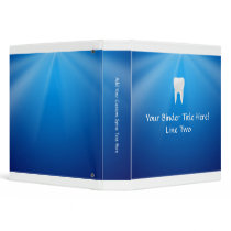 White Tooth on Blue Background 3 Ring Binder