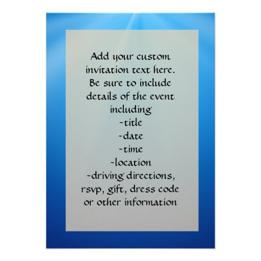 White Tooth on Blue Background Personalized Invite