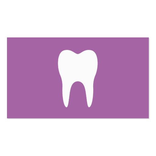 White tooth plum purple minimalist dentist dental business cards