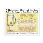 White Trash Lemon Drop Joke Martini Recipe Postcar Postcard