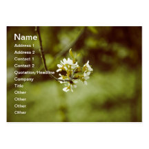 White tree flower business card templates