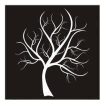 White Tree On Black Poster posters