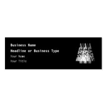 White Trees. Black Background. Christmas. Business Card Template