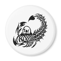 White Tribal Scorpion magnets