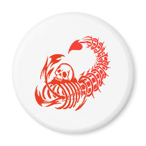 White Tribal Scorpion Red magnets