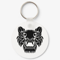 White Tribal Tattoo Dragon keychains