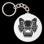 White Tribal Tattoo Dragon Key Chain