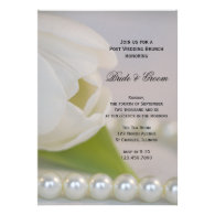 White Tulip and Pearls Post Wedding Brunch Custom Invitation