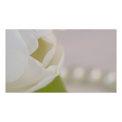 White Tulip and Pearls Wedding Favor Tags Business Card (back side)