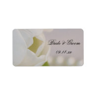 White Tulip and Pearls Wedding Labels