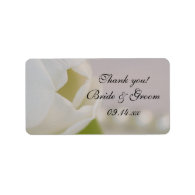 White Tulip and Pearls Wedding Thank You Label