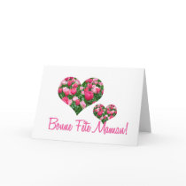 white tulip hearts mother's day card french