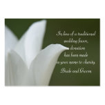 White Tulip Wedding Charity Favor Card Business Card