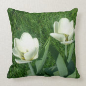White Tulips throwpillow