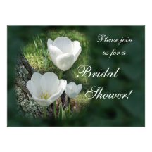 White Tulips: Bridal Shower Personalized Announcement