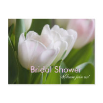 White Tulips • Bridal Shower Invitation Postcard